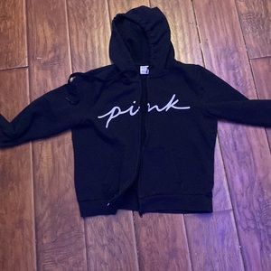black victoria secret -pink- zip up hoodie